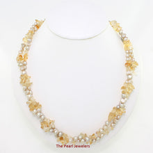 Load image into Gallery viewer, 696034S23-Baroque-Freshwater-Pearls-Aquamarine-Twist-Design-Necklace