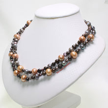 Load image into Gallery viewer, 696501S35-Beautiful-Double-Strands-Champagne-Cultured-Pearl-Necklace