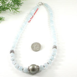 6T0011S25-Silver-925-Bali-Beads-Gray-Tahitian-Pearl-Aquamarine-Necklace