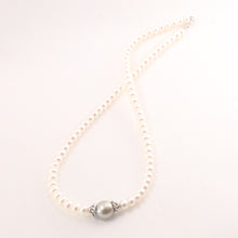 Load image into Gallery viewer, 6T0015S35-Pearl-Silver-925-Bali-Beads-Khaki-Tahitian-Pearl-Necklace