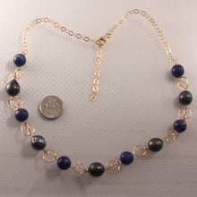 Load image into Gallery viewer, 6T00420-Lapis-Lazuli-Tahitian-Pearl-Handcrafted-Fancy-14k-Gold-Filled-Necklace