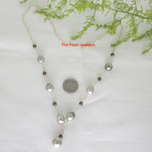 Load image into Gallery viewer, 6T00450-14k-Gold-Filled-Seven-Baroque-Gray-Tahitian-Pearl-Handcrafted-Necklace