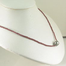 Load image into Gallery viewer, 6T0534S33-Garnet-Silver-925-Bali-Beads-Black-Tahitian-Pearl-Necklaces