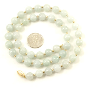 6T50082-34-Natural-Celadon-Green-Jade-Beads-14k-YG-Clasp-Necklace