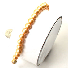 Load image into Gallery viewer, 700081G09-Magnet-Clasp-8x8.5mm-Golden-Cultured-Pearl-Hand-Knot-Bracelet