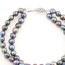 Load image into Gallery viewer, 700107-035-14k-White-Gold-Clasp-Pearl-Double-Strands-Bracelet