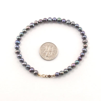 4.5–5mm Peacock Freshwater Pearl Strand Bracelet