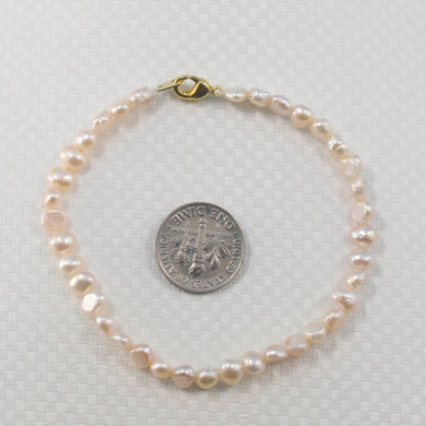 Simple Baby Baroque Peach Pearl Bracelet