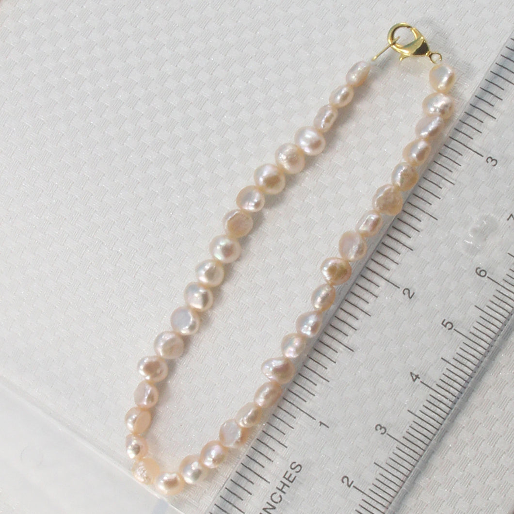 Simple Baby Baroque Peach Pearl Bracelet