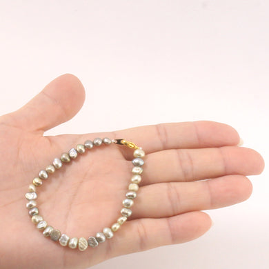 Dark Gray Baby Baroque Freshwater Pearl Bracelet
