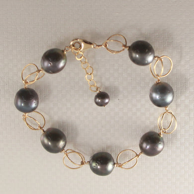 Tahitian Black Pearl Fancy Bracelet in 14K Gold Filled