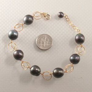 74T0402-14k-Gold-Filled-Chain-Handcrafted-of-Black-Tahitian-Pearl-Fancy-Style-Bracelet