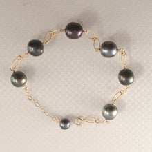 Load image into Gallery viewer, 74T0403-Unique-Design-Bracelet-Handcrafted-of-14k-Gold-Filled-Black-Tahitian-Pearl