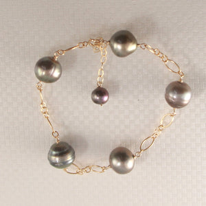 74T0404-Simple-Design-Bracelet-Handcrafted-of-14k-Gold-Filled-Black-Tahitian-Pearl