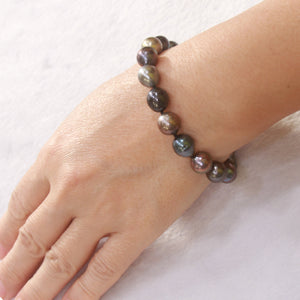 7T00003C20-Beautiful-14kt-YG-Clasp-Hand-Knot-Black-Tahitian-Pearl-Bracelet