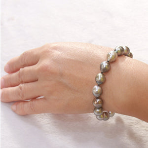7T00004C20-Unisex-14kt-YG-Clasp-Hand-Knot-Black-Tahitian-Pearl-Bracelet