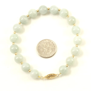 7T50082-Natural-Celadon-Green-Jade-Beads-14k-YG-Clasp-2.5mm-Beads-Bracelet