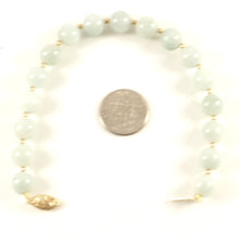 Load image into Gallery viewer, 7T50082-Natural-Celadon-Green-Jade-Beads-14k-YG-Clasp-2.5mm-Beads-Bracelet