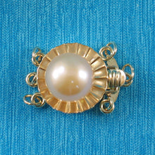 Load image into Gallery viewer, 800044C-Pink-Cultured-Pearl-14K-Solid-Yellow-Gold-Triple-Strands-(3 rows)-Clasp