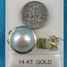 Load image into Gallery viewer, 800064-14K-Solid-Gold-Double-Strands-(2 rows)-White-Mabe-Pearl-Clasp