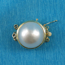 Load image into Gallery viewer, 800065-White-Mabe-Pearl-14K-Solid-Gold-Triple-Strands-(3 rows)-Clasp