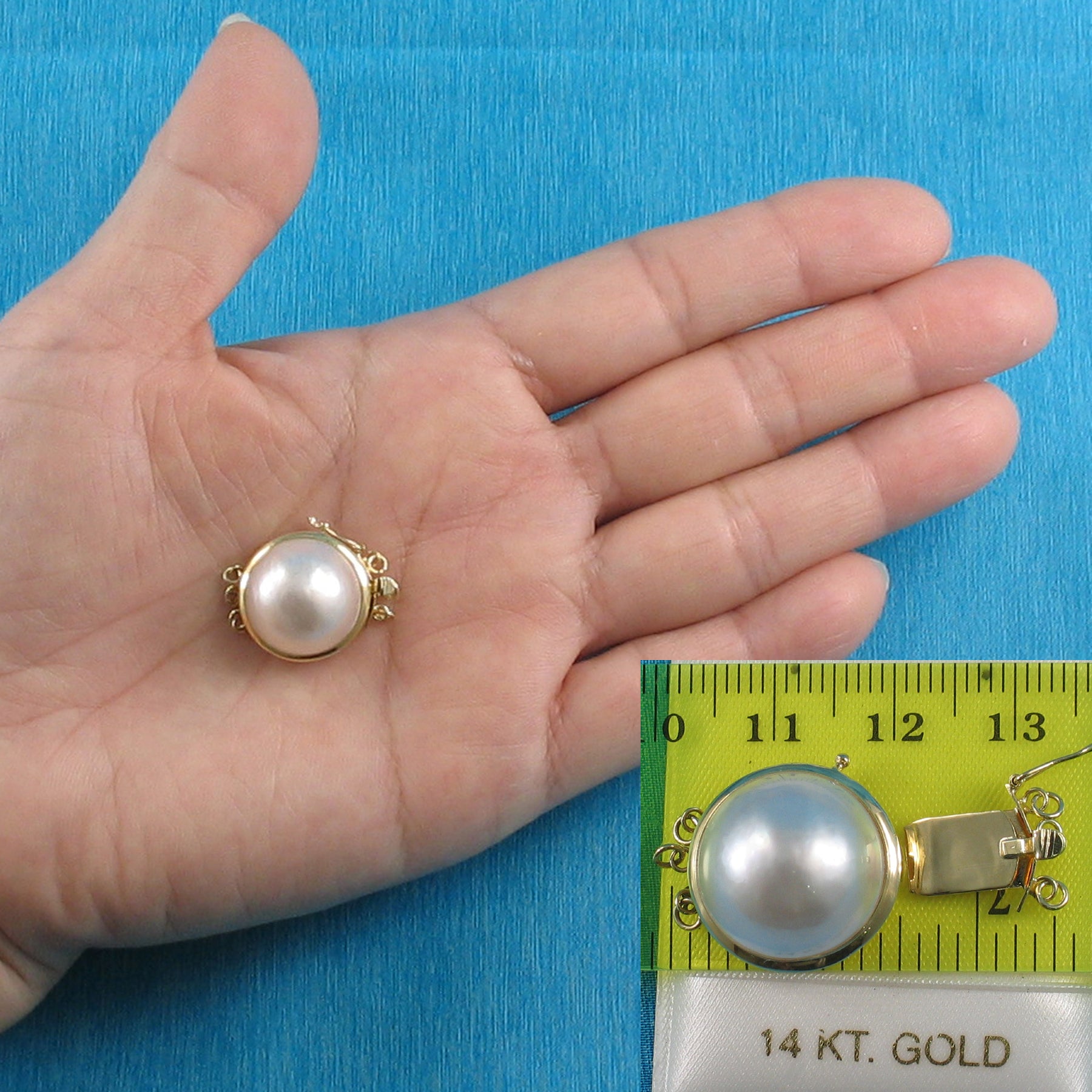 14K Solid Gold Clasps for 3 Rows Pearl Necklace or Bracelet