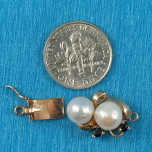 Load image into Gallery viewer, 800066-14K-Solid-Yellow-Gold-Sapphire-White-Cultured-Pearl-Clasp