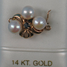 Load image into Gallery viewer, 800067-Sapphire-White-Cultured-Pearl-14K-Solid-Yellow-Gold-Clasp