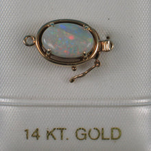 Load image into Gallery viewer, 820002-14KT- Solid-Yellow-Gold-Genuine-Natural-Opal-Rich-White-Good-Fire-Clasp