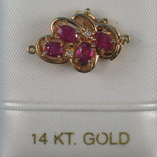 Load image into Gallery viewer, 820003-14KT- Solid-Yellow-Gold-Genuine-Natural-Red-Ruby-Diamond-Clasp