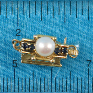 820013-14Kt-Solid-Yellow-Gold-Sapphire-White-Cultured-Pearl-Clasp
