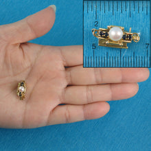 Load image into Gallery viewer, 820013-14Kt-Solid-Yellow-Gold-Sapphire-White-Cultured-Pearl-Clasp