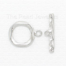 Load image into Gallery viewer, 840031-Solid-Sterling-Silver-925-Rhodium-Finishes-Waves-Toggle-Clasp