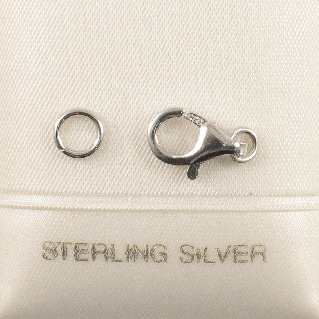 Solid Sterling Silver 925 w/ Rhodium Finish 6x11mm Trigger Clasp