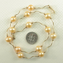 Load image into Gallery viewer, 8500014-Golden-Cultured-Pearls-14k-Yellow-Gold-Spiral-Tube-Necklace