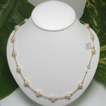 Load image into Gallery viewer, 8500022-Pink-Cultured-Pearls-14k-Yellow-Gold-Twist-Tube-Necklace