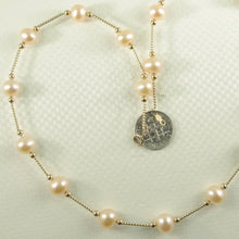 Load image into Gallery viewer, 8500022-Pink-Cultured-Pearls-14k-Yellow-Gold-Twist-Tube-Necklace