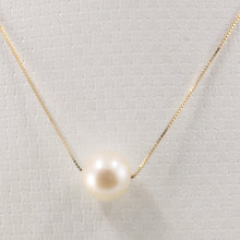 Load image into Gallery viewer, 8500110-14K-Yellow-Gold-Box-Chain-White-Pearl-Necklace