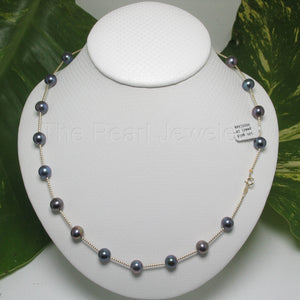8500131-Blue-Cultured-Freashwater-Pearl-14k-Yellow-Gold-Twist-Tubes-Necklace