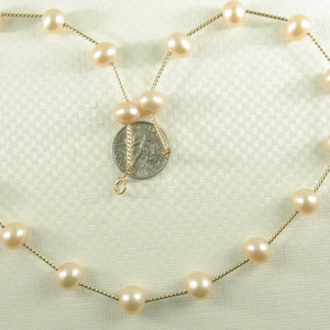 8500132-Pink-Cultured-Freashwater-Pearl-14k-Yellow-Gold-Twist-Tubes-Necklace