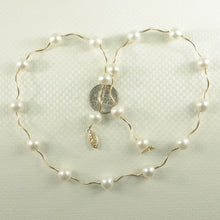 Load image into Gallery viewer, 8500140-White-Cultured-Pearls-14k-Yellow-Gold-Spiral-Tube-Necklace