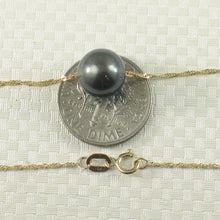 Load image into Gallery viewer, 8500171-Black-Cultured-Pearl-Necklace-14k-Yellow-Gold-Chain