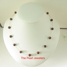 Load image into Gallery viewer, 8501173-14k-YG-Chocolate-Pearl-Handcrafted-Tin-Cup-Necklace
