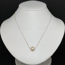 Load image into Gallery viewer, 8510212-AAA-Quality-Pink-Pearl-Be-Slide-on-14k-Yellow-Gold-Chain