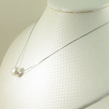 Load image into Gallery viewer, 8510215-AAA-Quality-White-Pearl-Be-Slide-on-14k-White-Gold-Box-Chain