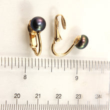 Load image into Gallery viewer, 9100011-14k-Yellow-Gold-Filled-Non-Pierced-Clip-On-Black-Cultured-Pearl-Earrings