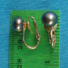 Load image into Gallery viewer, 9100021-14k-Yellow-Gold-Filled-Non-Pierced-Clip-On-Black-Cultured-Pearl-Earrings