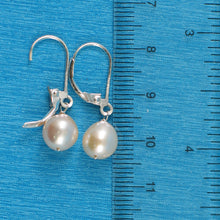 Load image into Gallery viewer, 9100242-Pink-Freshwater-Cultured-Pearl-Solid-Silver-925-Leverback-Earrings