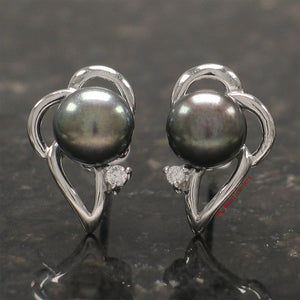 9100261-Solid-Sterling-Silver-925-Black-Cultured-Pearl-Cubic-Zirconia-Post-Earrings