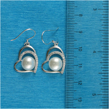 Load image into Gallery viewer, 9100430-Beautiful-Heart-Solid-Silver-925-White-Cultured-Pearls-Hook-Earrings